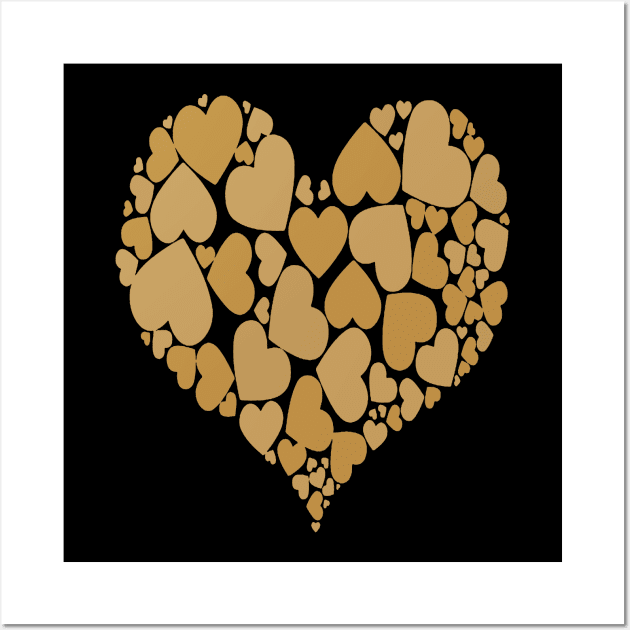 A Heart Of Hearts Romantic Design Pastel Ochre Shades Wall Art by taiche
